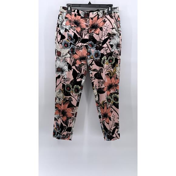 ASOS Men's Peach-White Floral Print Sateen Skinny-Leg Tuxedo Pants SZ 30 - Picture 1 of 10